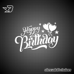 Happy Birthday Sticker - Hearts